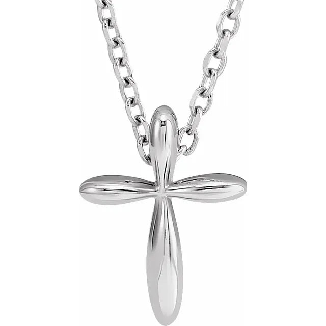 Petite Puffy Cross Necklace