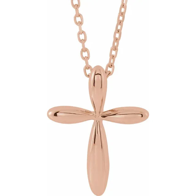 Petite Puffy Cross Necklace