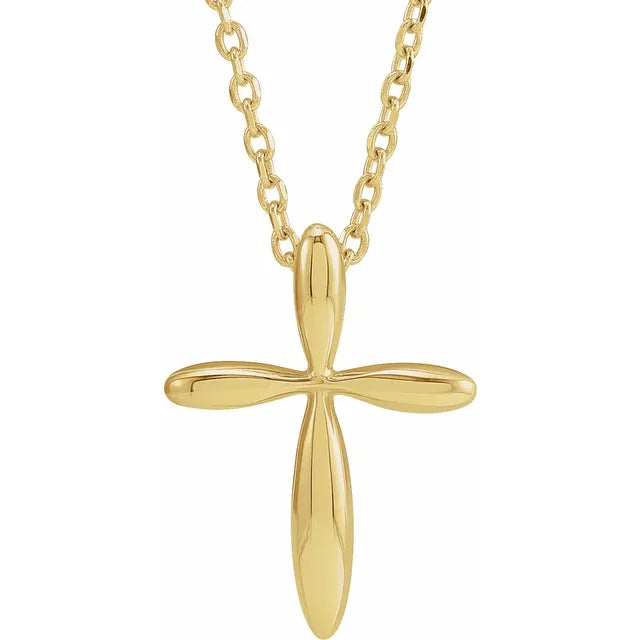 Petite Puffy Cross Necklace