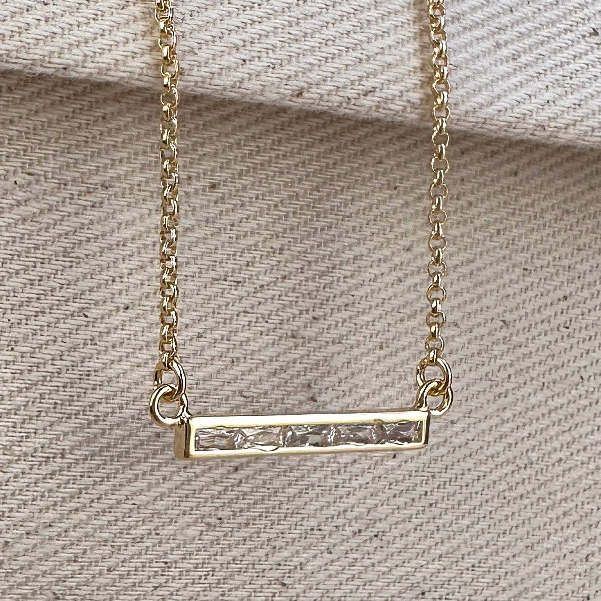 18k Gold Filled Bar Necklace