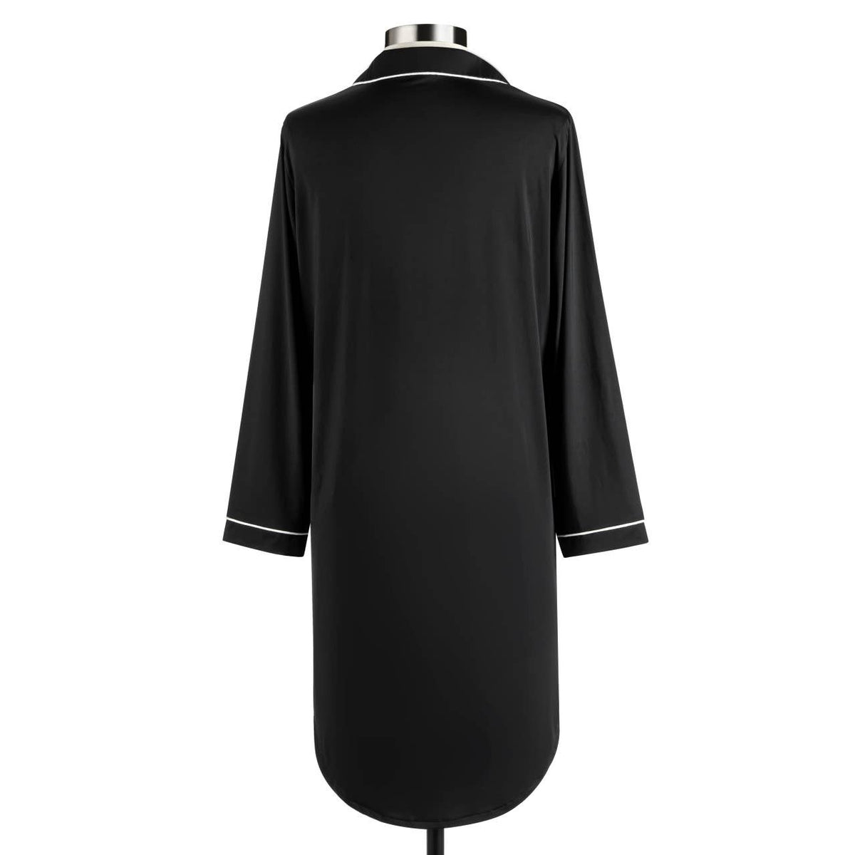 Large Long Sleeve Black Cooling Night Shirt