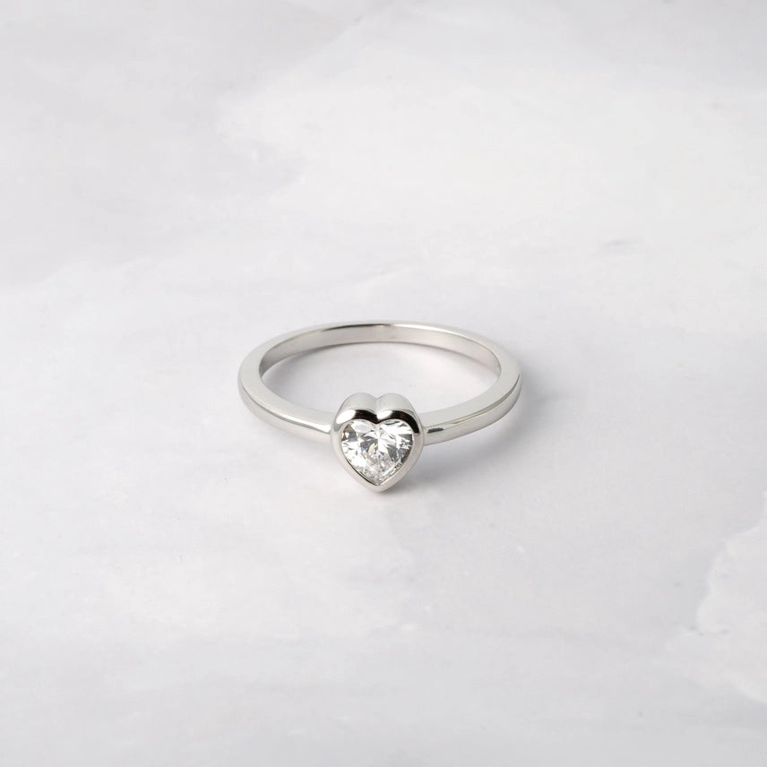 Bezel Heart Ring