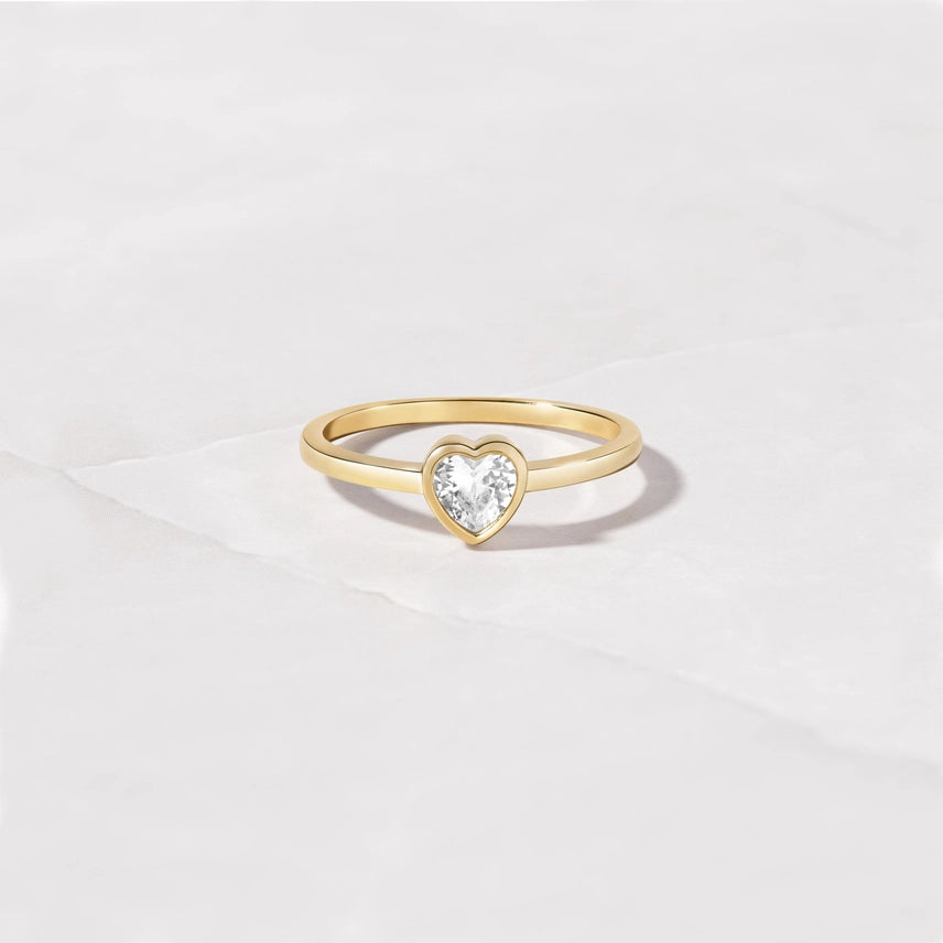 Bezel Heart Ring