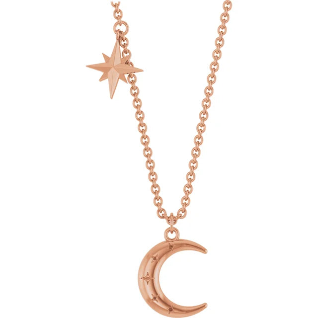 Crescent Moon & Star Necklace