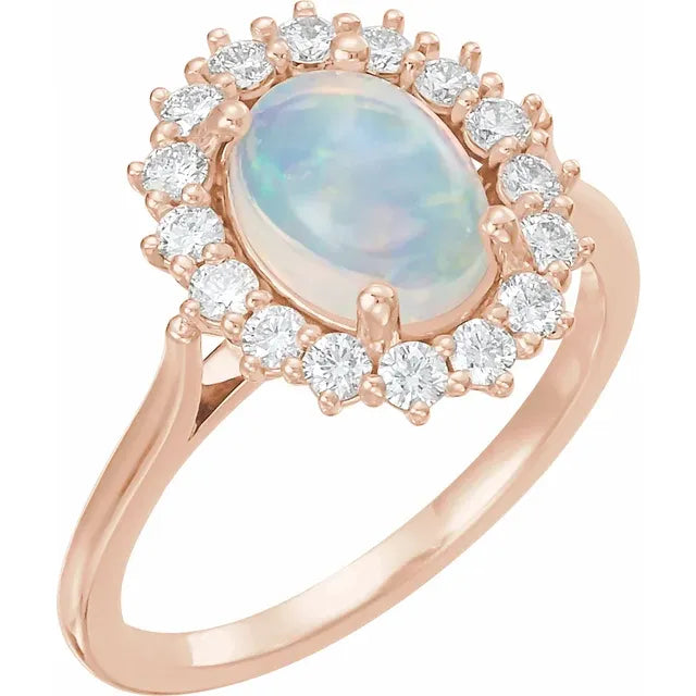 Opal Halo Ring