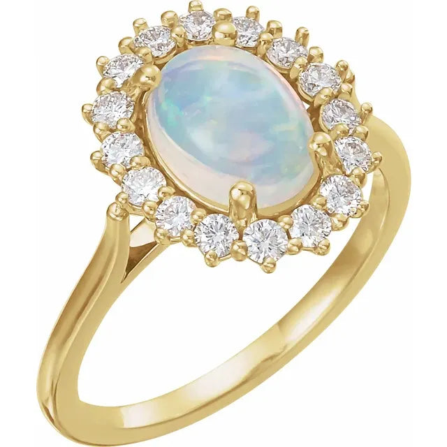 Opal Halo Ring