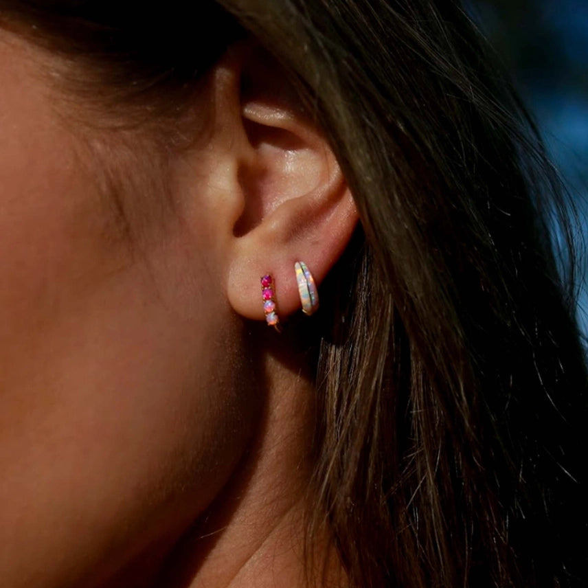 Pink Ombre Elongated Hoops
