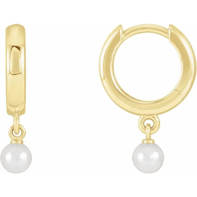 Petite Pearl Hoop Earrings