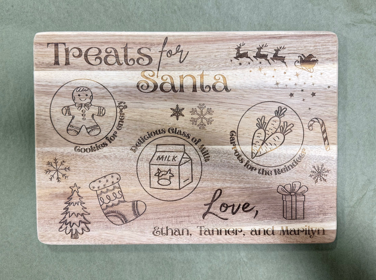 Santa Board - Acacia 13.5x9.5"