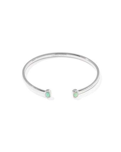 MINI ELTON CUFF BRACELET SILVER GREEN LAB GROWN OPAL S/M
