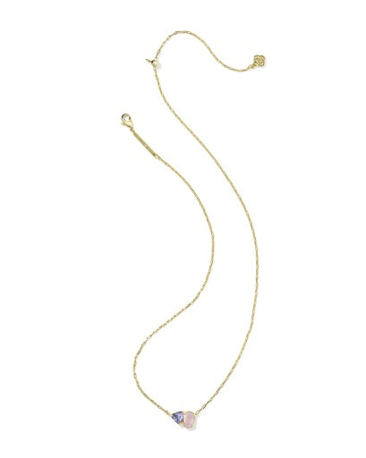TATUM SHORT PENDANT NECKLACE GOLD PURPLE MIX