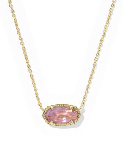 ELISA PENDANT NECKLACE GOLD LIGHT MAUVE ILLUSION