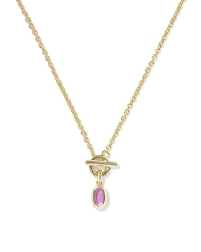 MINI ELISA TOGGLE SHORT PENDANT NECKLACE GOLD AZALEA ILLUSION