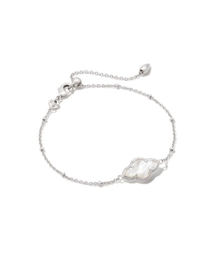 ABBIE SATELLITE CHAIN BRACELET SILVER IVORY MOTHER OF PEARL