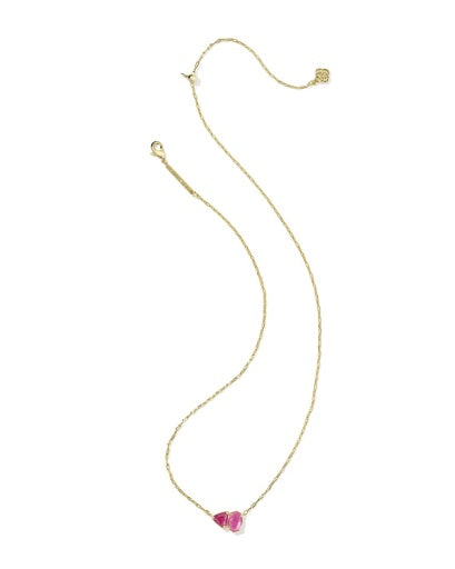 TATUM SHORT PENDANT NECKLACE GOLD AZALEA PINK MIX