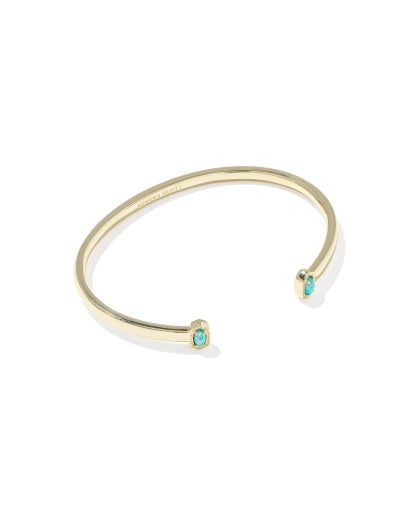 MINI ELTON CUFF BRACELET GOLD BLUE LAB GROWN OPAL S/M
