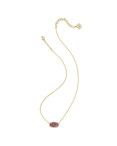 ELISA PENDANT NECKLACE GOLD DARK LAVENDER KYOCERA OPAL