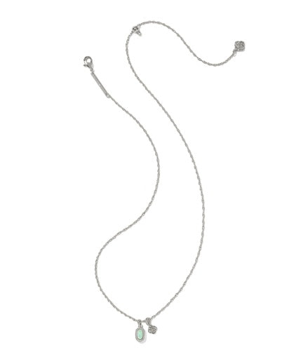MINI ELISA DIRA NECKLACE SILVER GREEN LAB GROWN OPAL