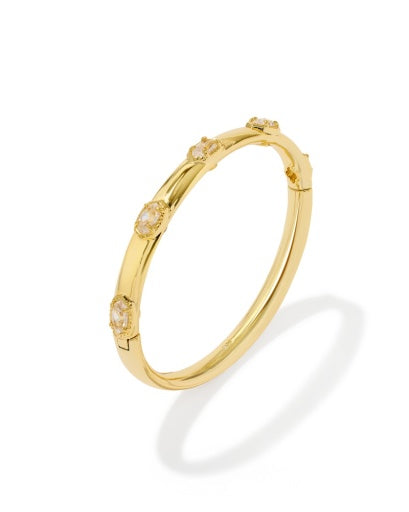 MINI ELISA LUXE BANGLE BRACELET GOLD WHITE CZ S/M