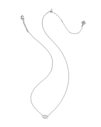 MINI ELISA LUXE SHORT PENDANT NECKLACE SILVER WHITE CZ
