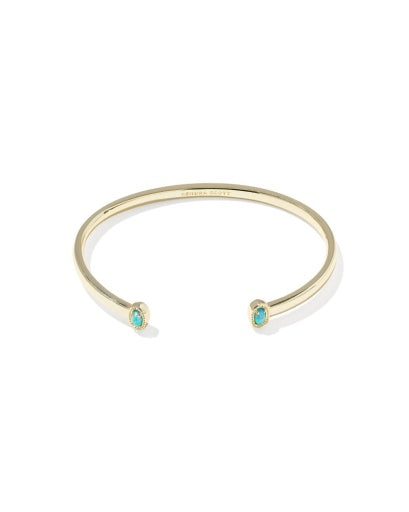 MINI ELTON CUFF BRACELET GOLD BLUE LAB GROWN OPAL S/M