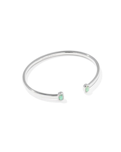 MINI ELTON CUFF BRACELET SILVER GREEN LAB GROWN OPAL S/M