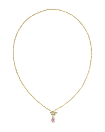 MINI ELISA TOGGLE SHORT PENDANT NECKLACE GOLD AZALEA ILLUSION